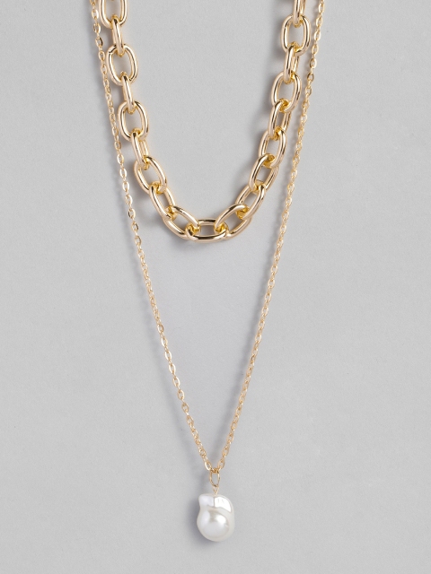 

DressBerry Gold-Plated Beaded Layered Necklace