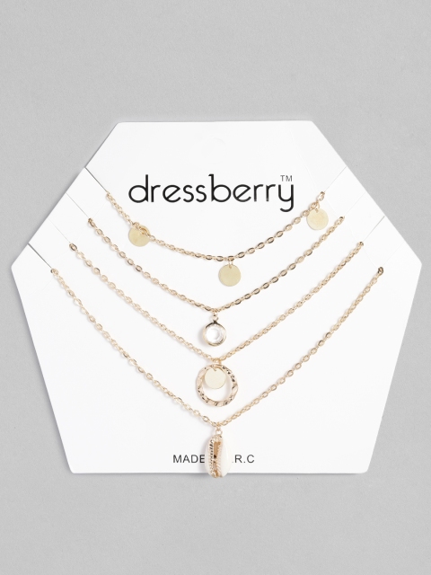

DressBerry Gold-Plated Studded Layered Chain