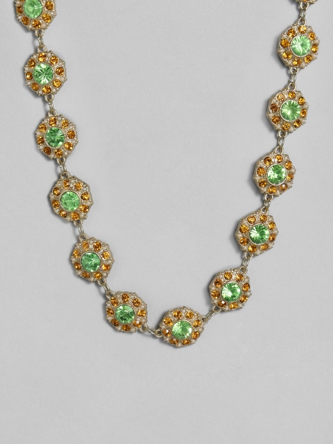 

Anouk Green & Yellow Gold-Plated Studded Necklace