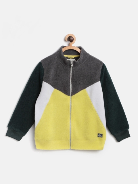 

Cherry Crumble Unisex Kids Yellow & Charcoal Colourblocked Sweatshirt with Mask