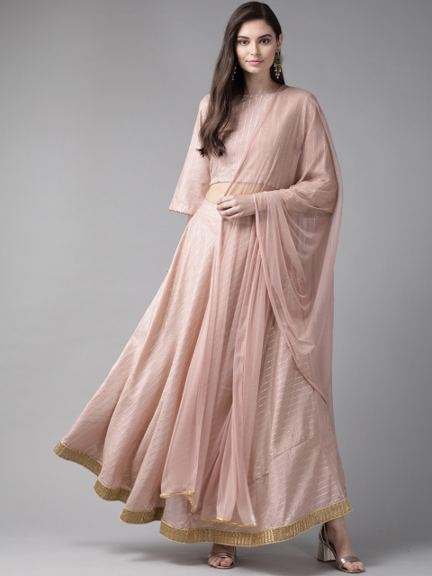 

Juniper Pink & Gold Embellished Ready to Wear Lehenga & Blouse with Dupatta
