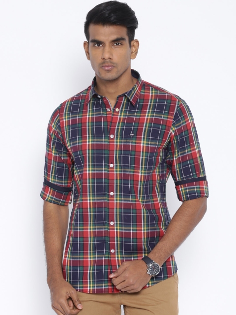

Arrow Sport Navy & Red Checked Slim Casual Shirt, Navy blue