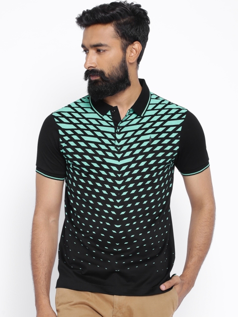 

Arrow New York Black Printed Polo T-shirt