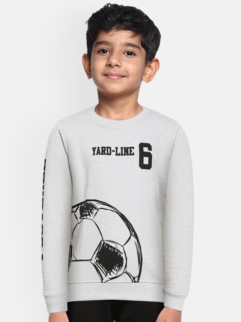 

GAME BEGINS Boys Grey Melange Printed Sweatshirt