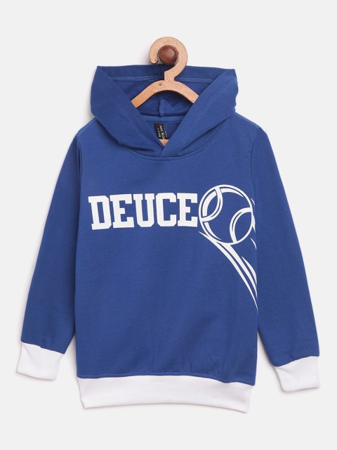 

GAME BEGINS Boys Blue & White Printed Hooded Sweatshirt