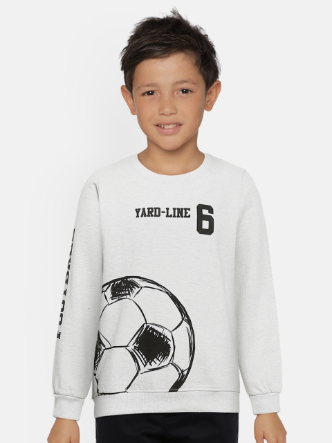 

GAME BEGINS Boys Grey Melange Printed Sweatshirt