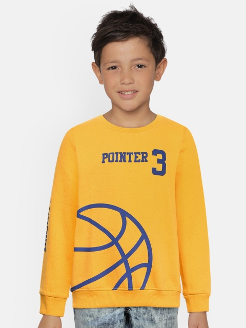 

GAME BEGINS Boys Mustard Yellow Printed Sweatshirt