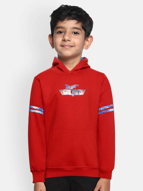 

GAME BEGINS Boys Red Printed Hooded Sweatshirt