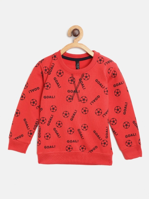 

GAME BEGINS Boys Red & Black Printed Sweatshirt