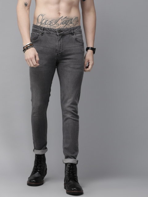 

Roadster Men Charcoal Grey Skinny Fit Mid-Rise Clean Look Stretchable Jeans