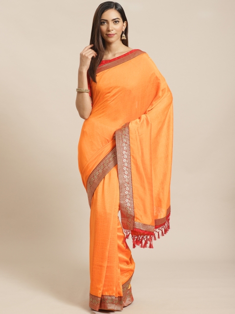 

Saree mall Orange Solid Saree