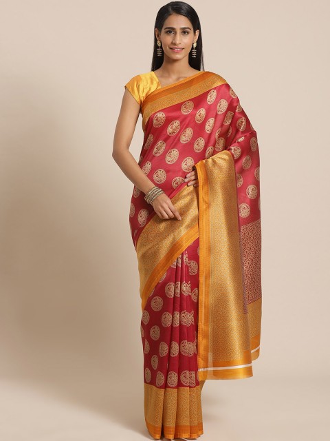 

KALINI Maroon & Beige Printed Saree