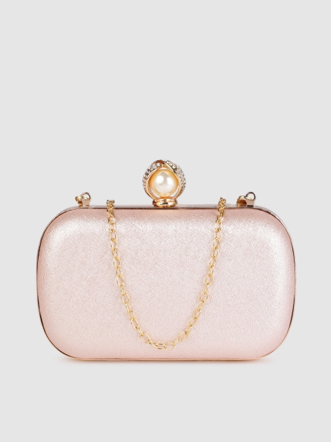 

Anouk Rose Gold-Toned Textured Box Clutch