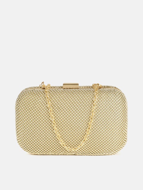 

DressBerry Gold-Toned Embellished Box Clutch