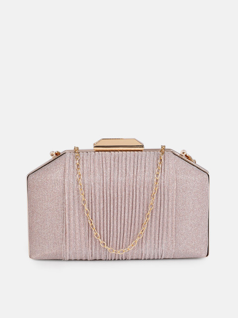 

DressBerry Pink Textured Box Clutch