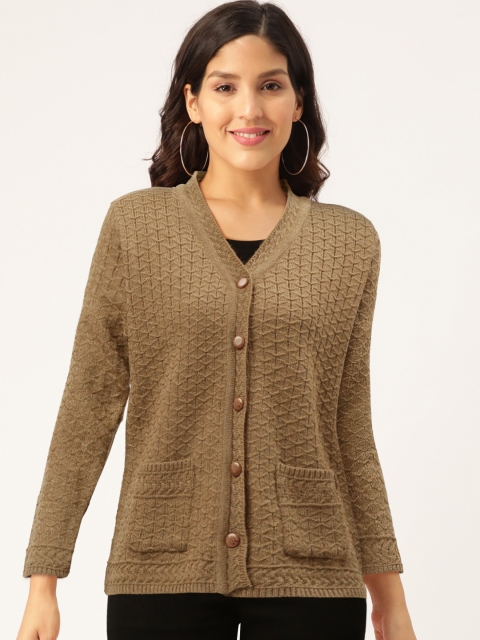 

Duke Women Brown Self Design Cardigan