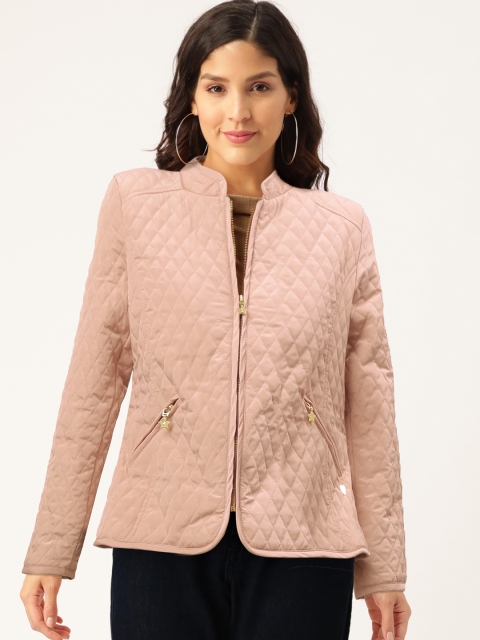 

Duke Women Pink Solid Quilted Jacket