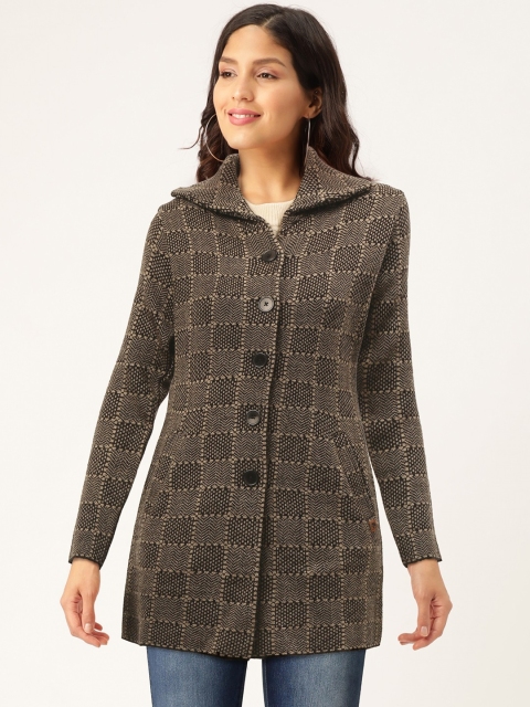

Duke Women Black & Brown Checked Longline Cardigan