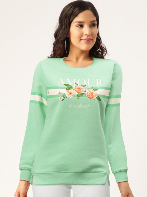 

Duke Women Green & White Printed Sweatshirt