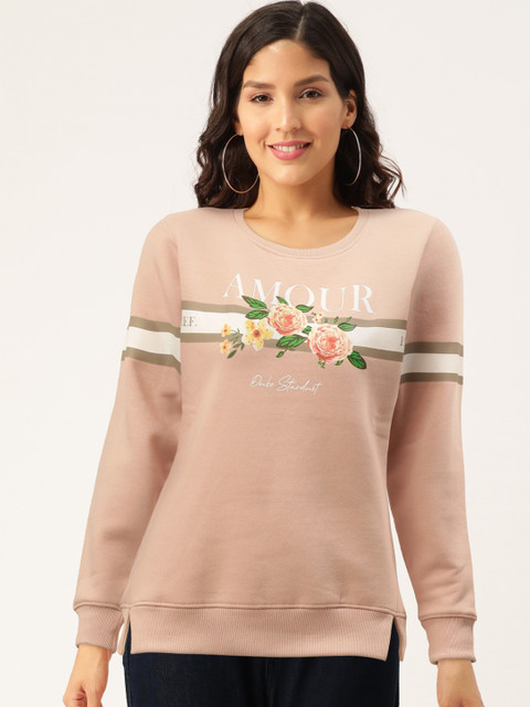 

Duke Women Pink & White Printed Sweatshirt