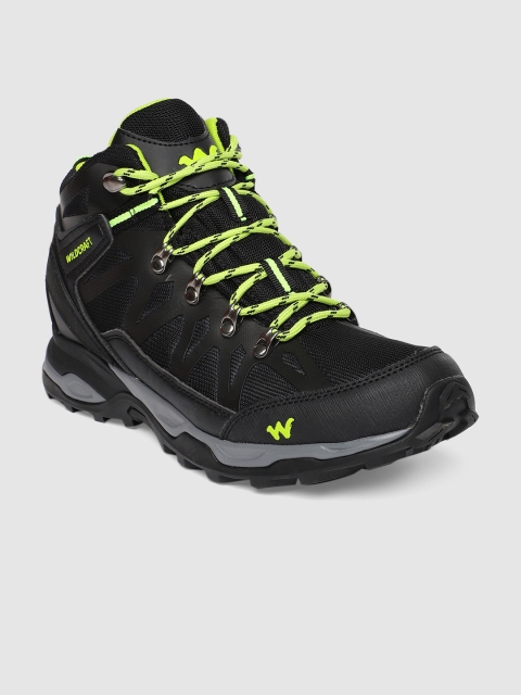 

Wildcraft Men Black Solid Gabbro 2.0 Mid-Top Sneakers