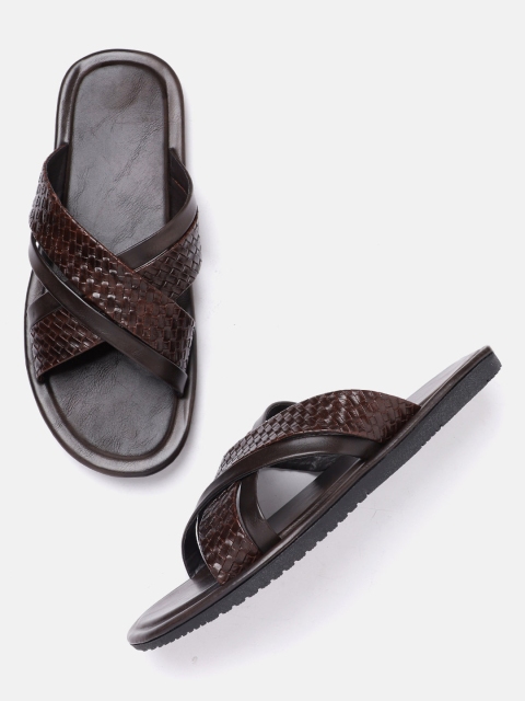 

Roadster Men Coffee Brown Basketweave Comfort Sandals