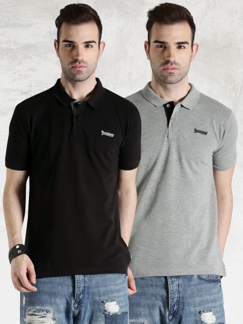 

Roadster Pack of 2 Polo T-shirts, Black
