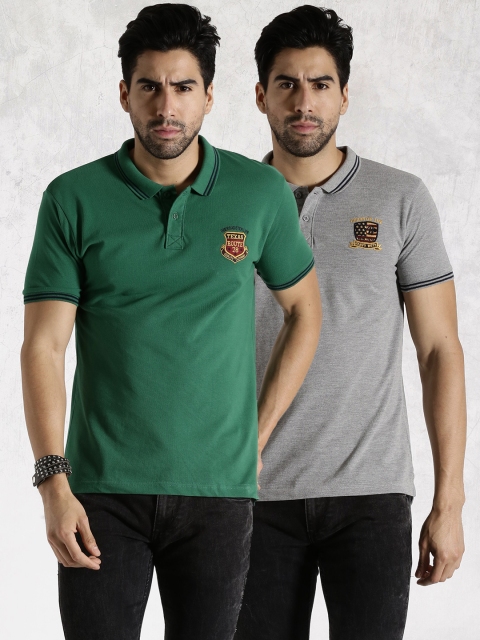 

Roadster Pack of 2 Polo T-shirts, Green