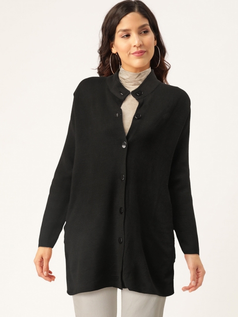

American Eye Women Black Solid Cardigan