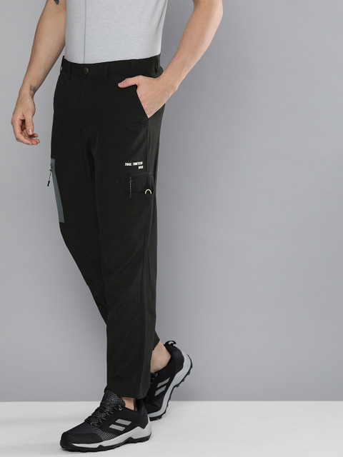 

HRX by Hrithik Roshan Men Black Regular Fit Rapid Dry Antimicrobial Solid Regular Trousers