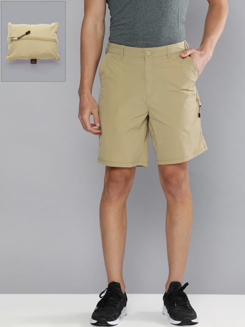 

HRX by Hrithik Roshan Men Khaki Solid Regular Fit Packable Shorts