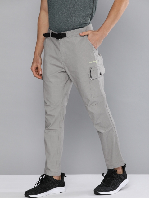 

HRX by Hrithik Roshan Men Grey Regular Fit Solid Trousers
