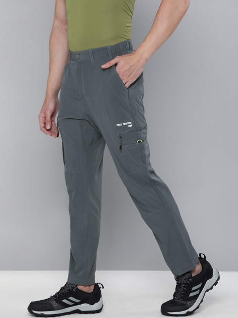 

HRX by Hrithik Roshan Men Grey Regular Fit Solid Outdoor Regular Trousers