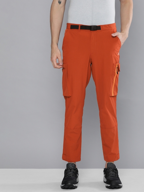 

HRX by Hrithik Roshan Men Rust Orange Regular Fit Solid Trousers