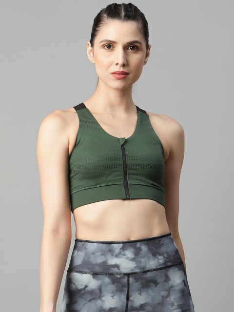 

HRX by Hrithik Roshan Women Black Forest Medium Support Rapid-Dry Training Sports Bra, Green