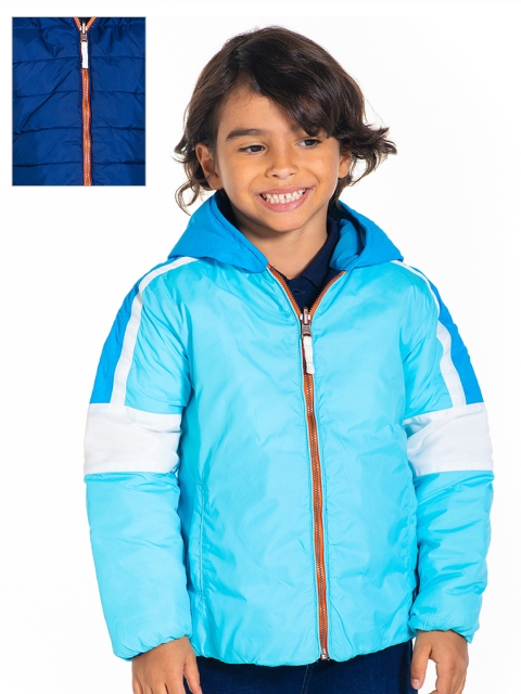 

Cherry Crumble Boys Blue Colourblocked Padded Jacket