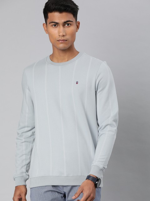 

Louis Philippe Sport Men Grey Striped Sweatshirt