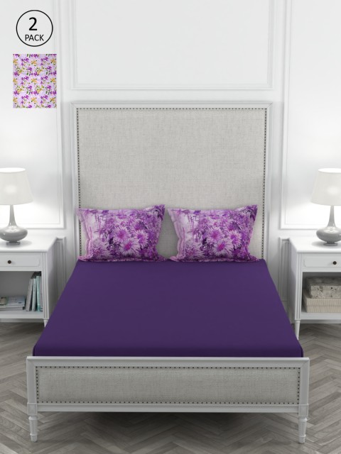 

Portico New York Multicoloured Floral 210 TC Cotton 2 King Bedsheet with 4 Pillow Covers, Multi
