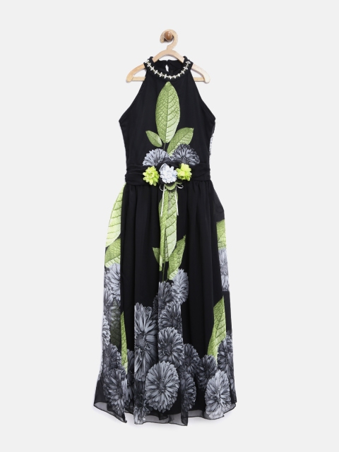 

Tiny Girl Black Floral Print Maxi Dress