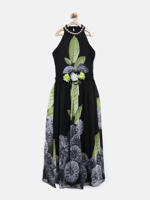 

Tiny Girl Black Floral Print Maxi Dress