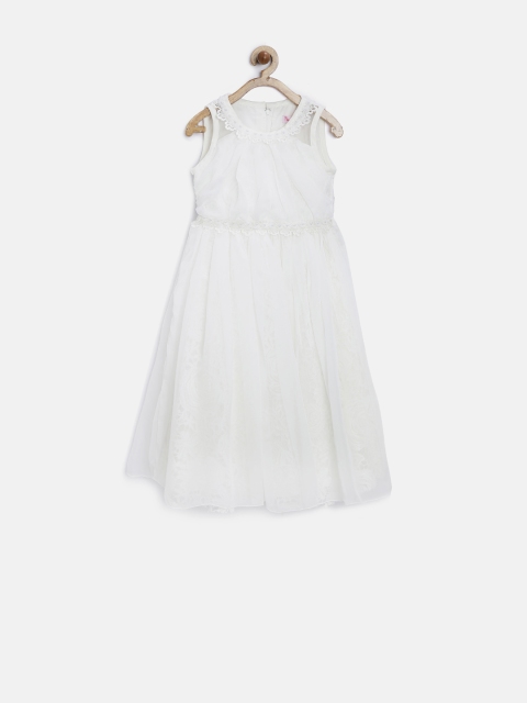 

Tiny Girls Off-White Fit & Flare Dress