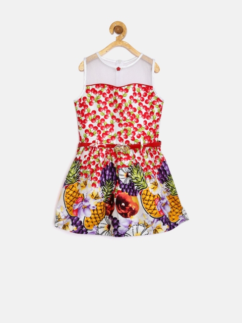 

Tiny Girl Red Tropical Print Fit & Flare Dress