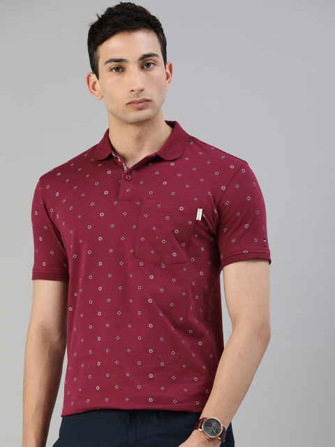 

Louis Philippe Sport Men Maroon Printed Polo Collar T-shirt