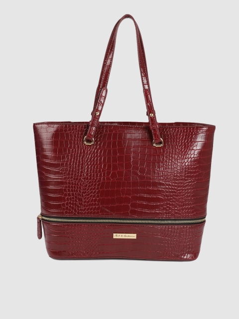 

Mast & Harbour Burgundy Croc Textured Shoulder Bag