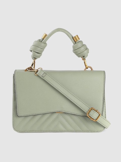 

DressBerry Women Mint Green Quilted Satchel Bag