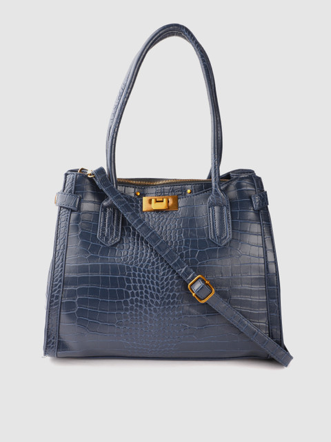 

Mast & Harbour Navy Blue Croc Textured Shoulder Bag