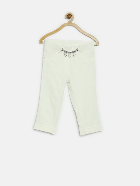 

Tiny Girl Cream-Coloured Patterned Jeggings