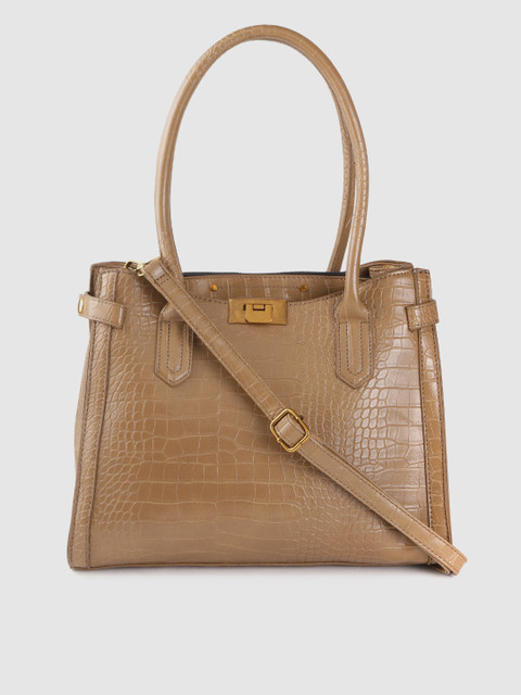 

Mast & Harbour Women Brown Croc Textured Shoulder Bag