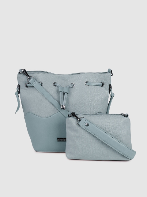 

DressBerry Blue Solid Tote With Sling Bag