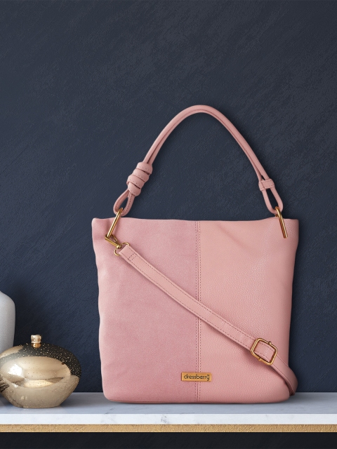 

DressBerry Women Pink Saffiano Effect Shoulder Bag